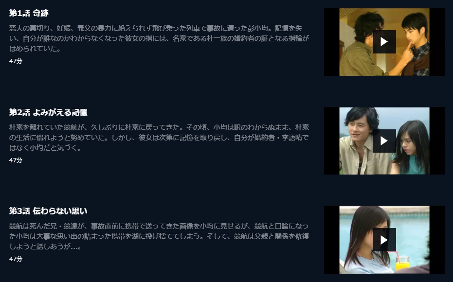 Magic Ring～愛情魔戒～　U-NEXT　話数